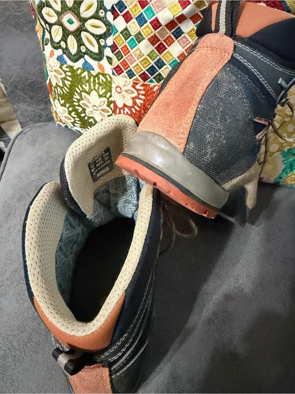 Asolo Woman’s  Tan and Black Hiking Boots with Orange Accents